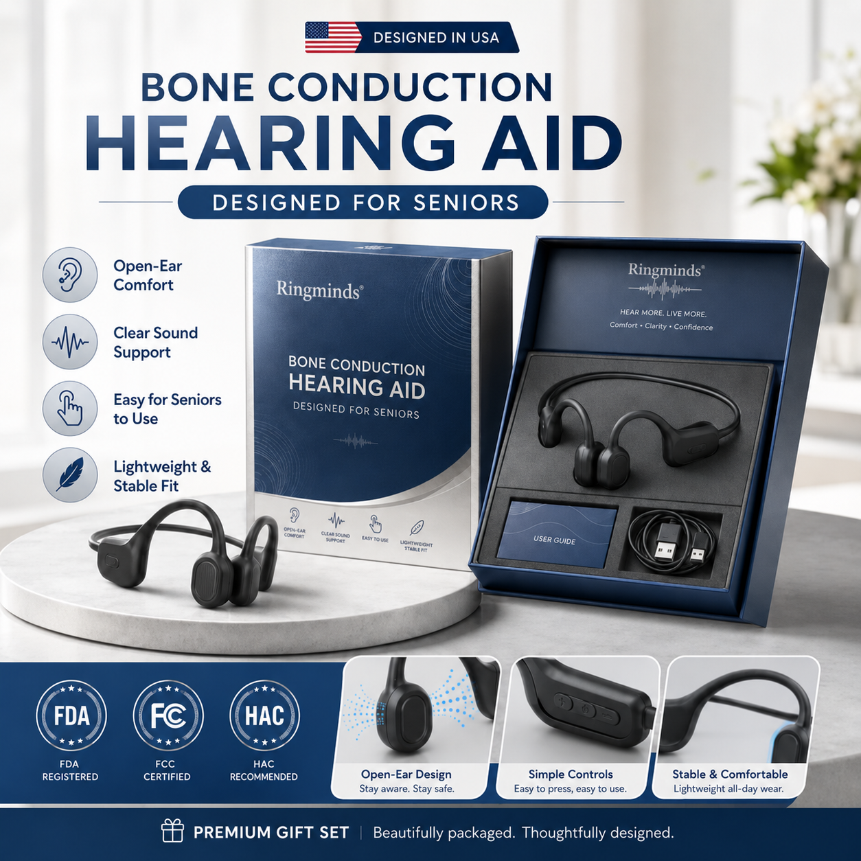 ⚡ 50K+ SOLD! Almost Gone-🔥Still Struggling to Hear Clearly? Brand-new Bone Conduction Smart Hearing Headphones